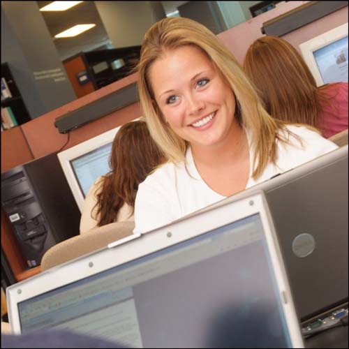 Woman at computer